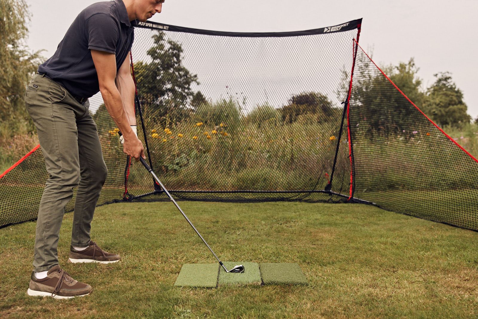 startpositie golfswing rukket golfnet