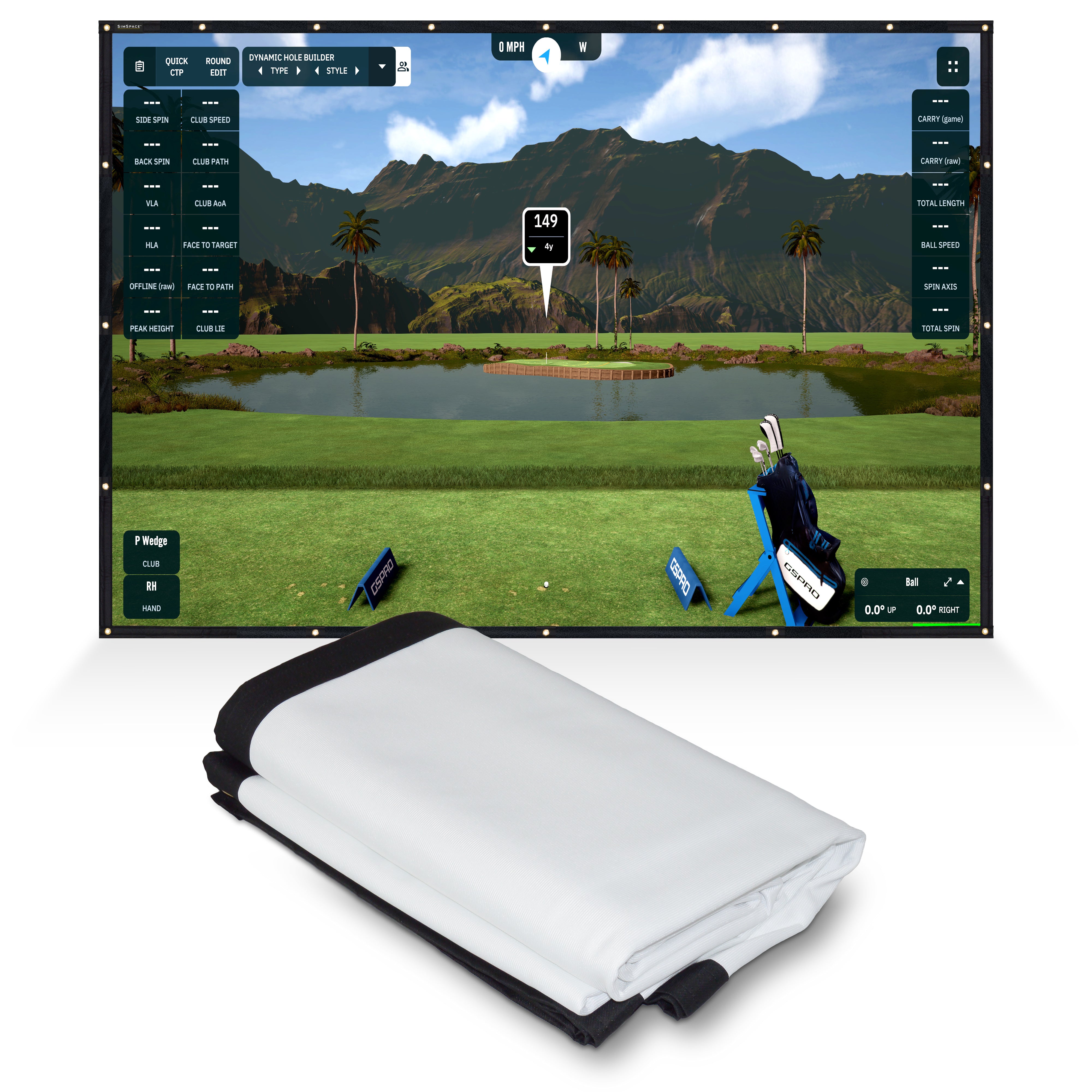 SimSpace Double Sided Impact Screen – Duurzaam HD golfsimulatiescherm