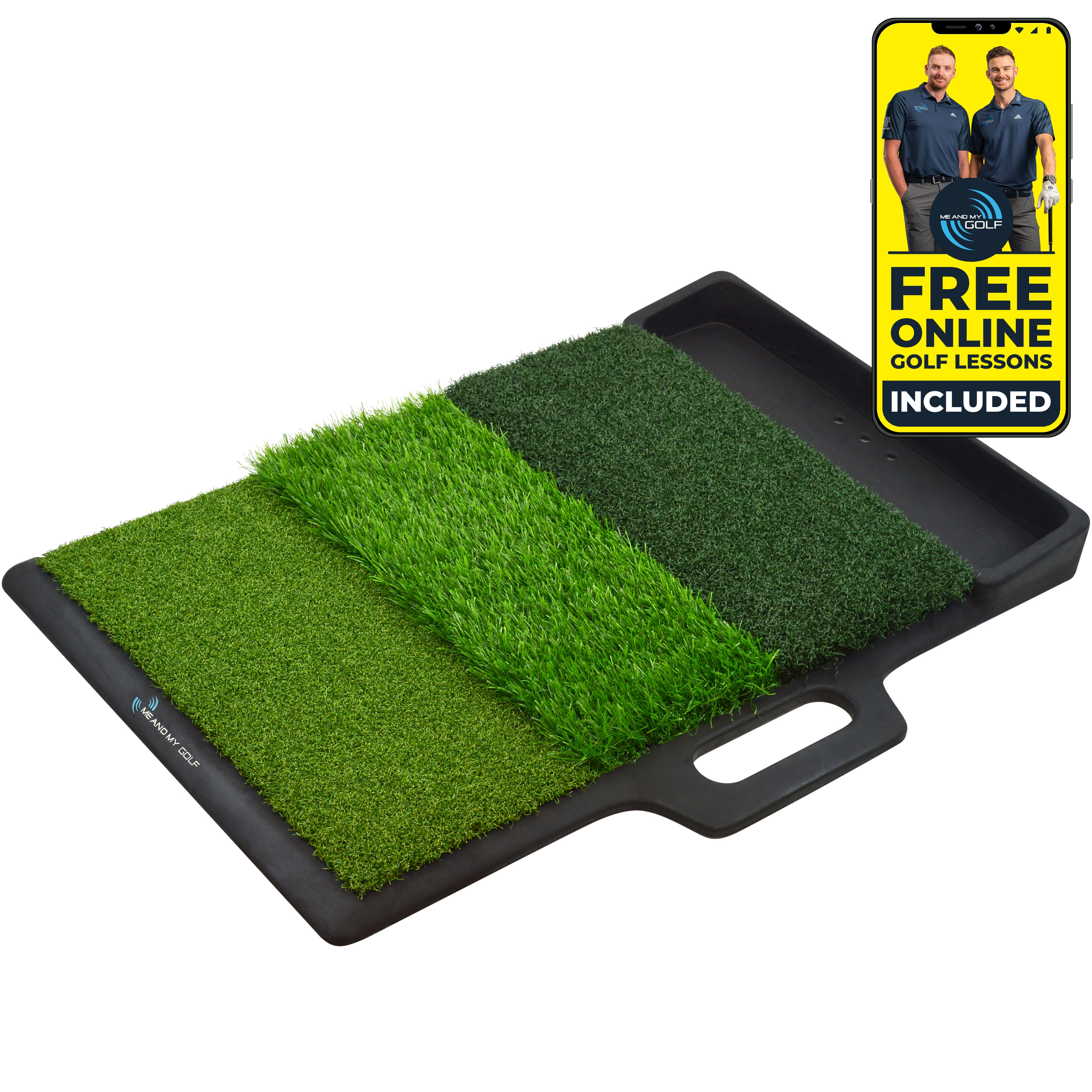 Tri Turf Golf Hitting Mat with Golf Ball Tray