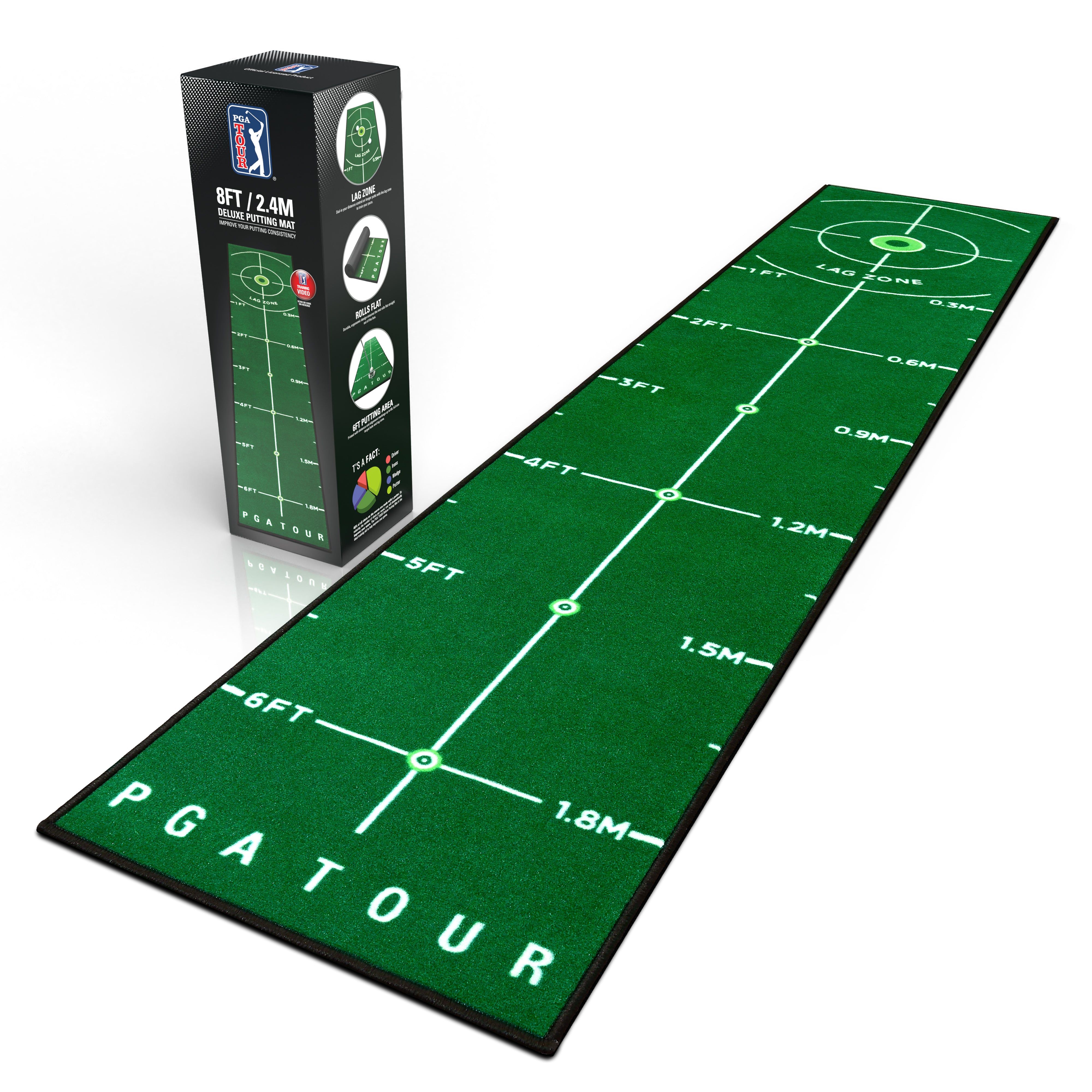 PGA putting mat - 240 x 50 cm - Leer beter putten