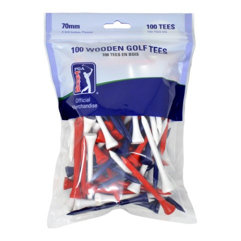 Houten Golf Tees 70 mm - PGA Tour - Duurzaam & Kleurrijk