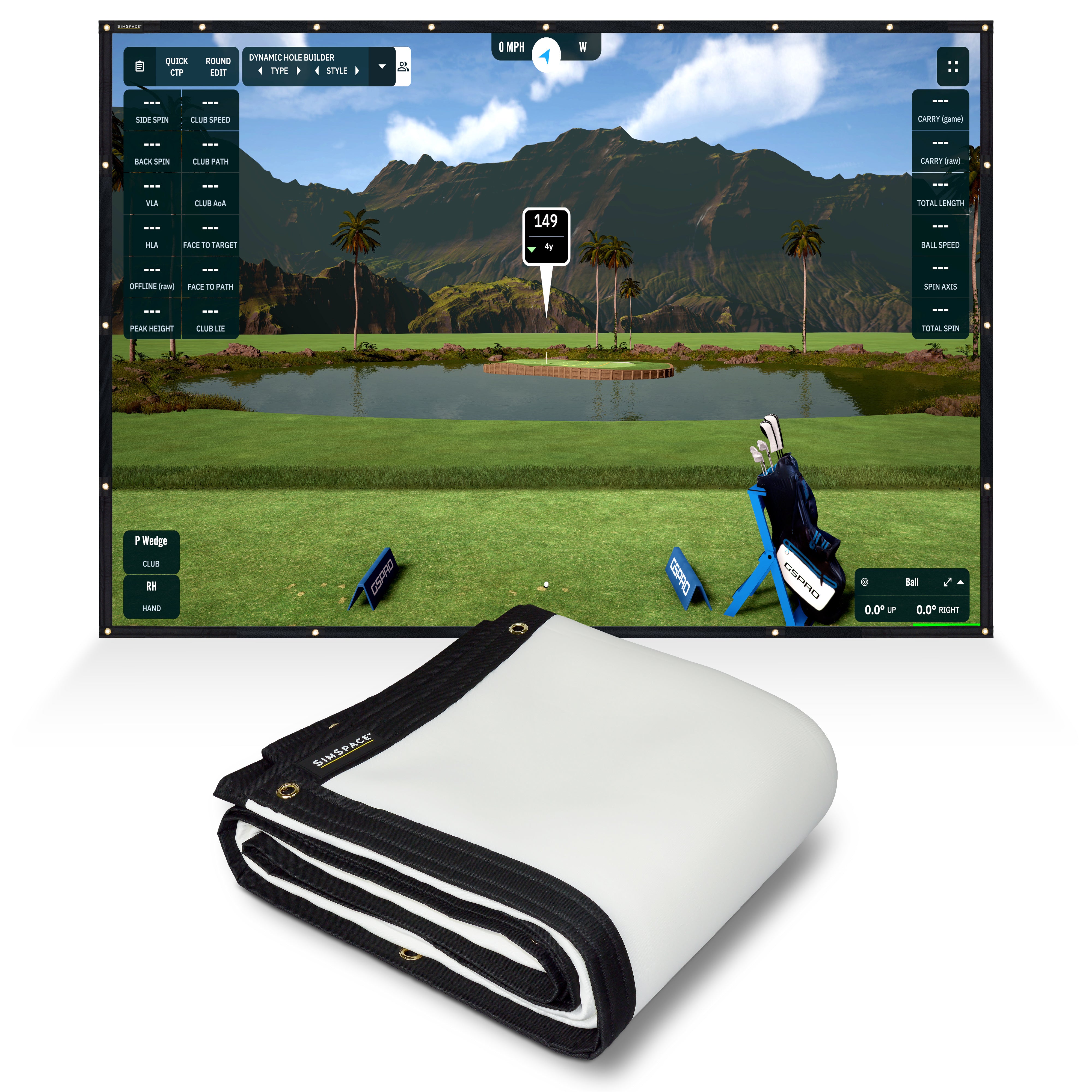 SimSpace Platinum Impact Screen – 4K golfsimulatie scherm