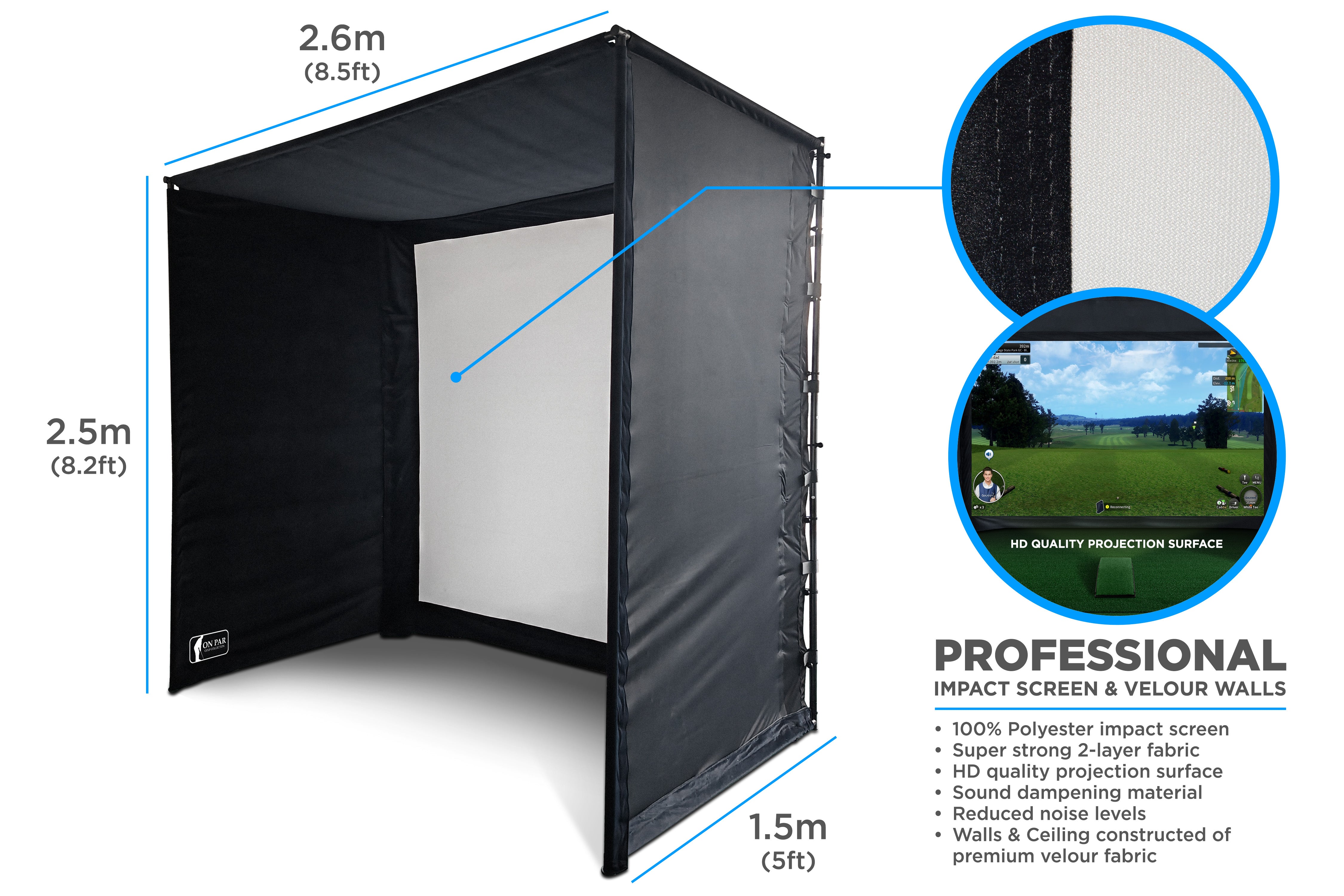 SimSpace Golf Enclosure Blackout Screen - for optimal image quality