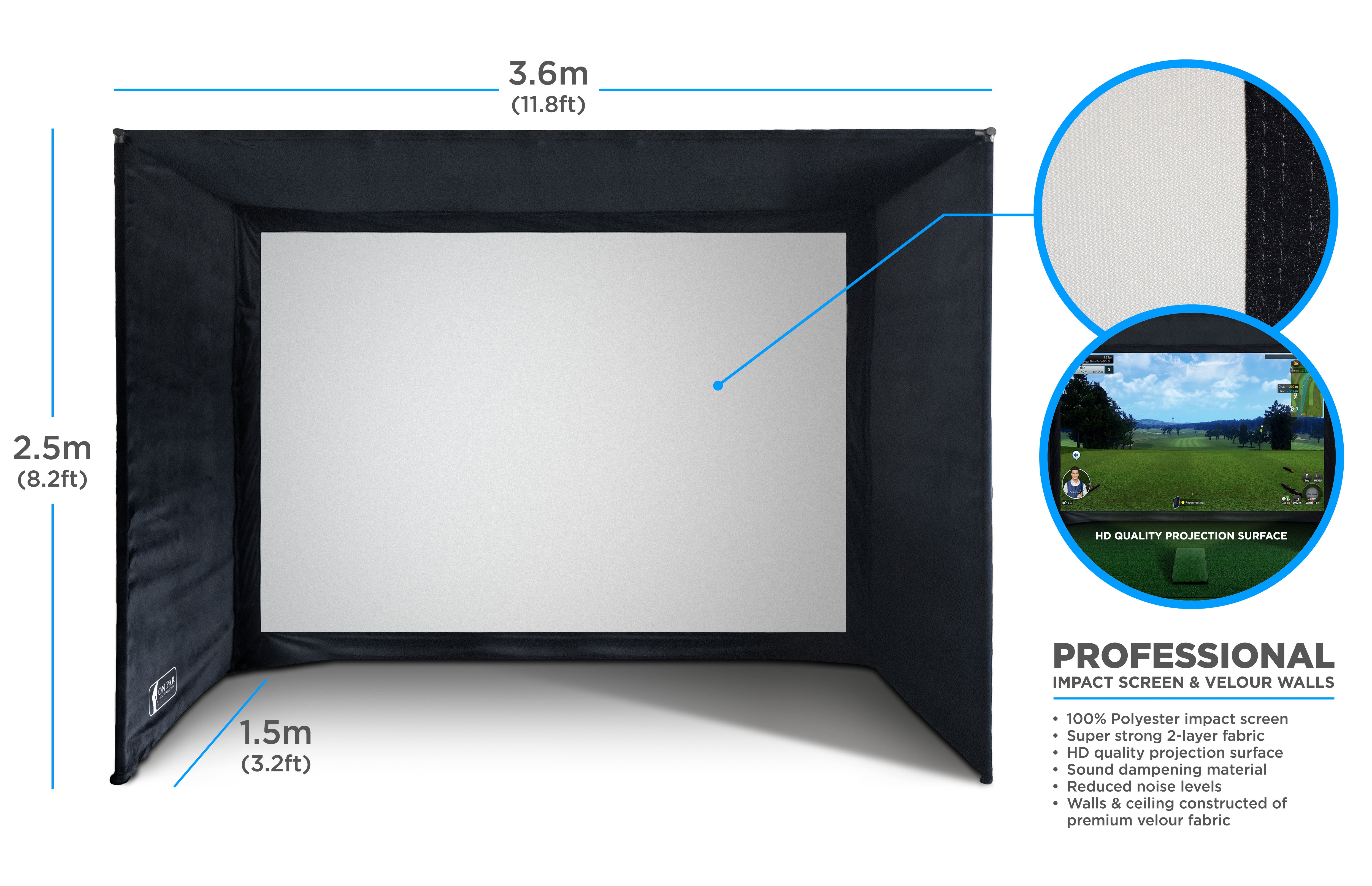 SimSpace Golf Enclosure Blackout Screen - for optimal image quality