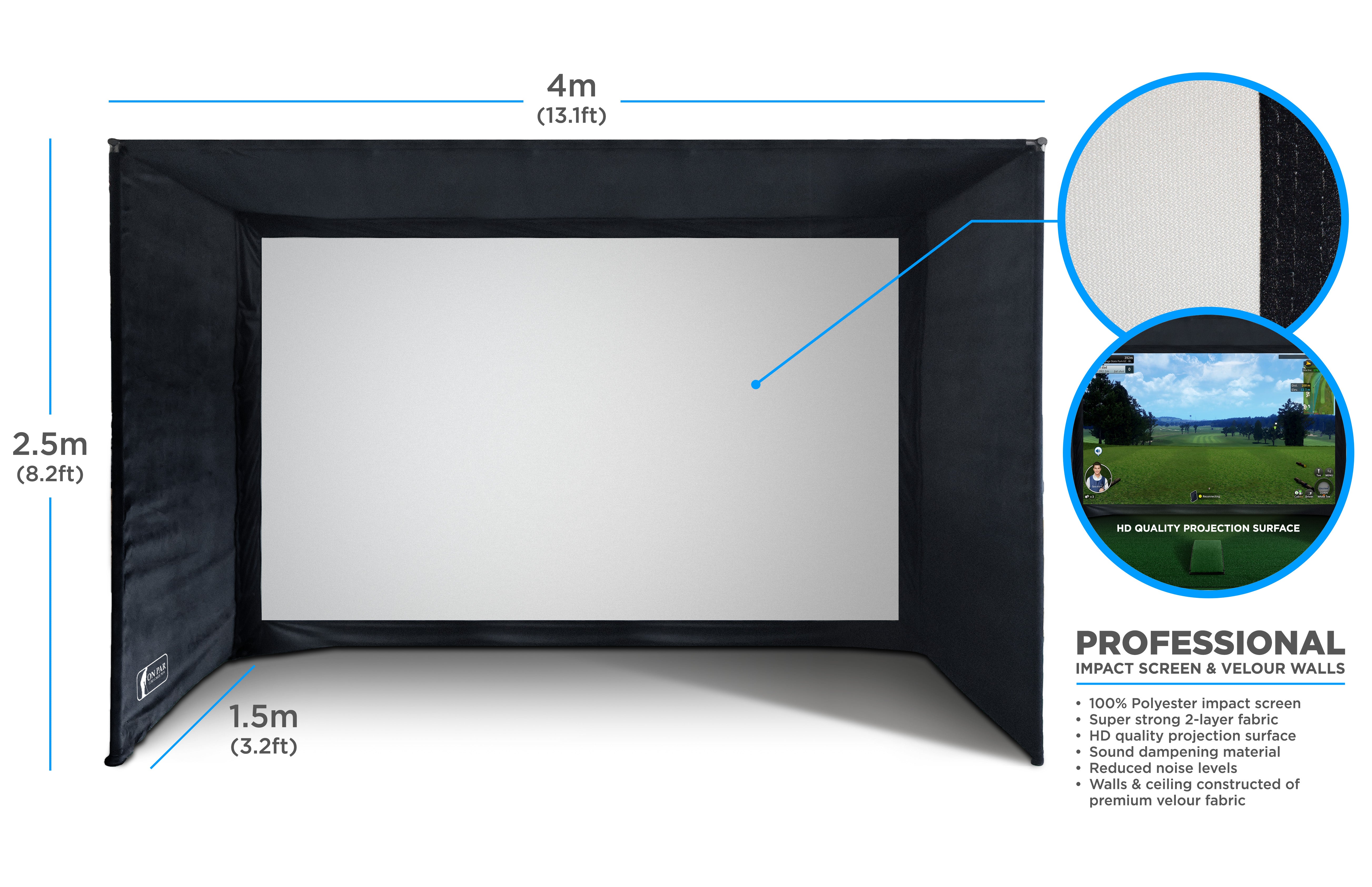 SimSpace Golf Enclosure Blackout Screen - for optimal image quality