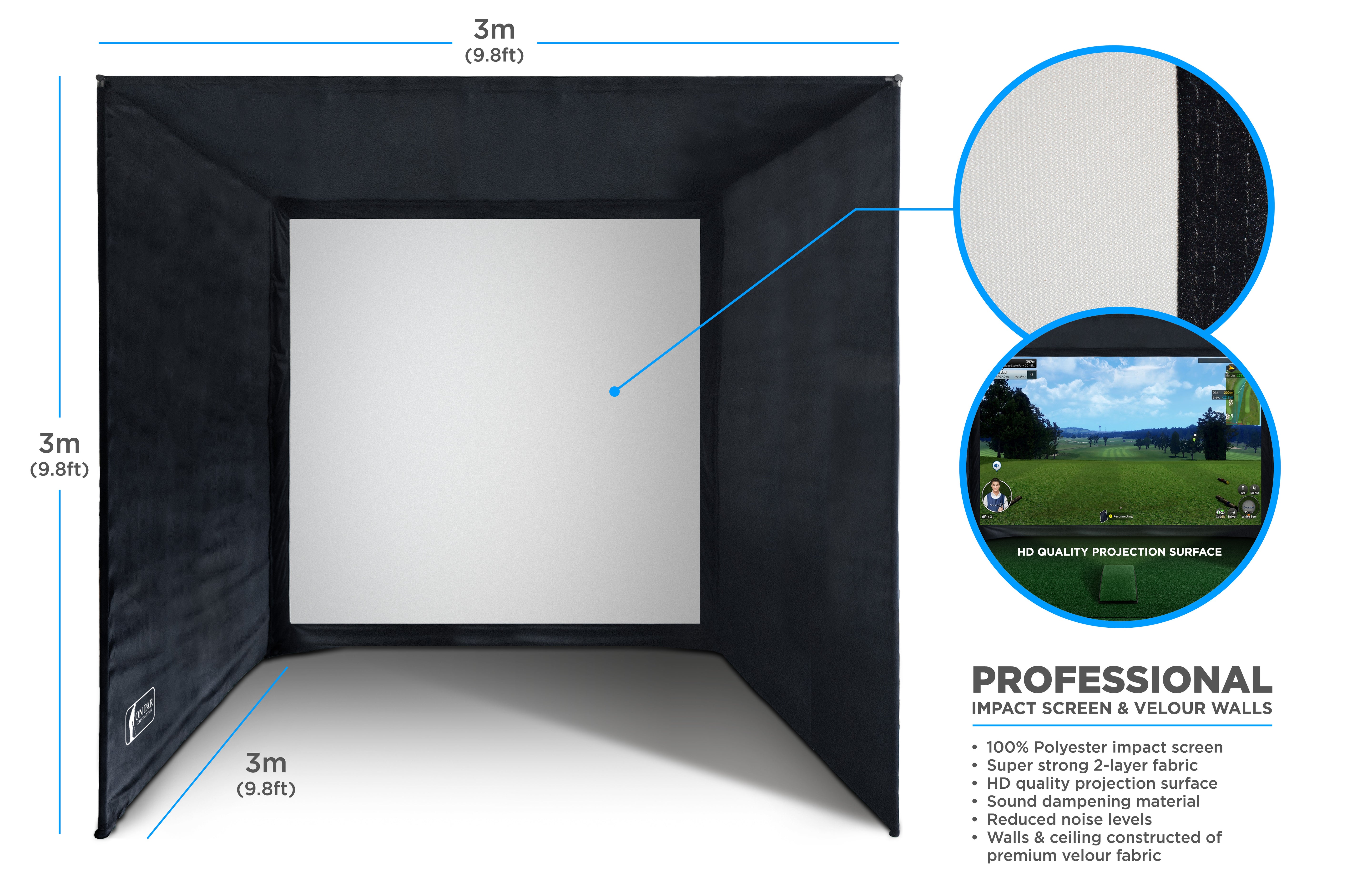 SimSpace Golf Enclosure Blackout Screen - for optimal image quality