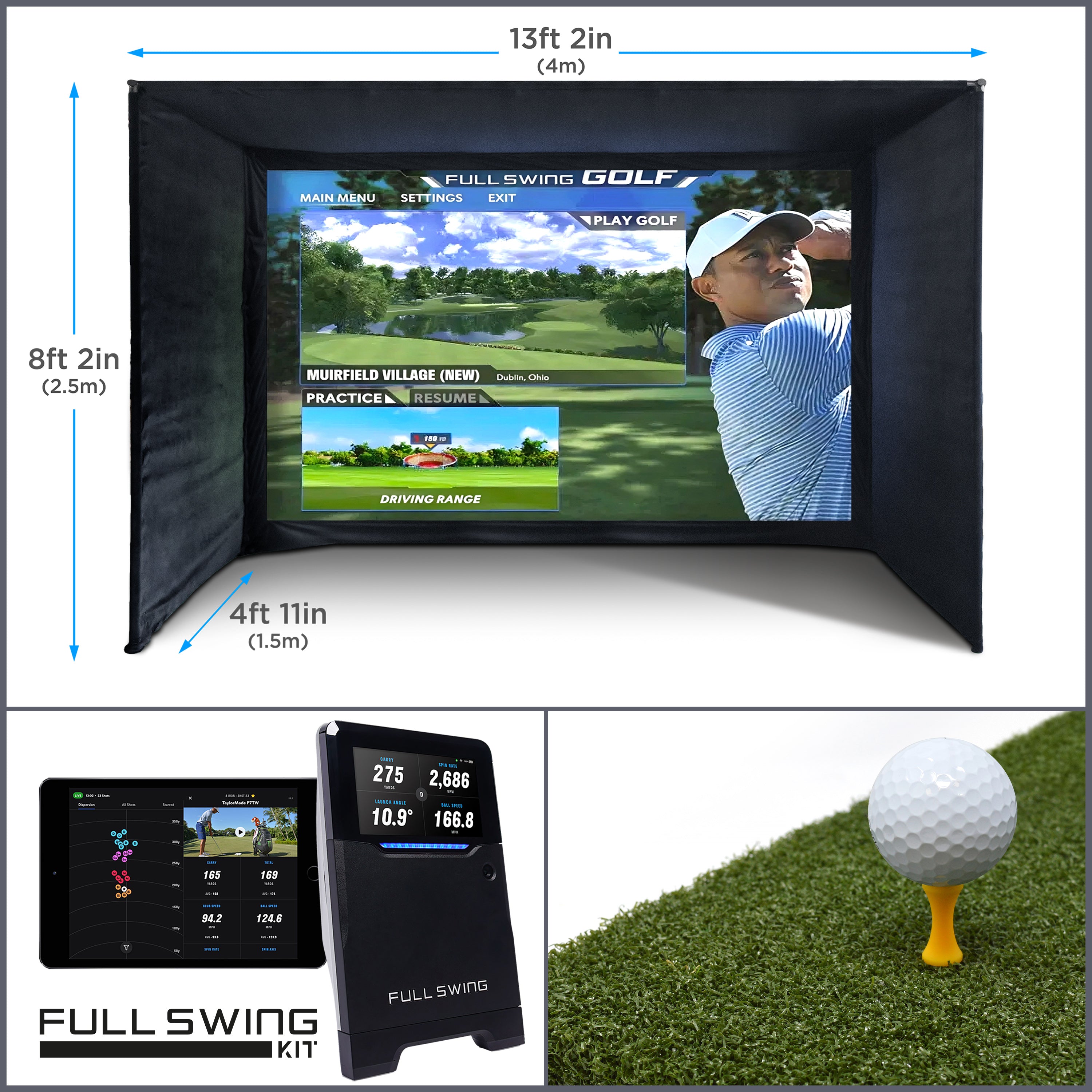 SimSpace Golf Simulator Studio | Full Swing KIT | Compleet Luxe Doe-het-zelf Pakket