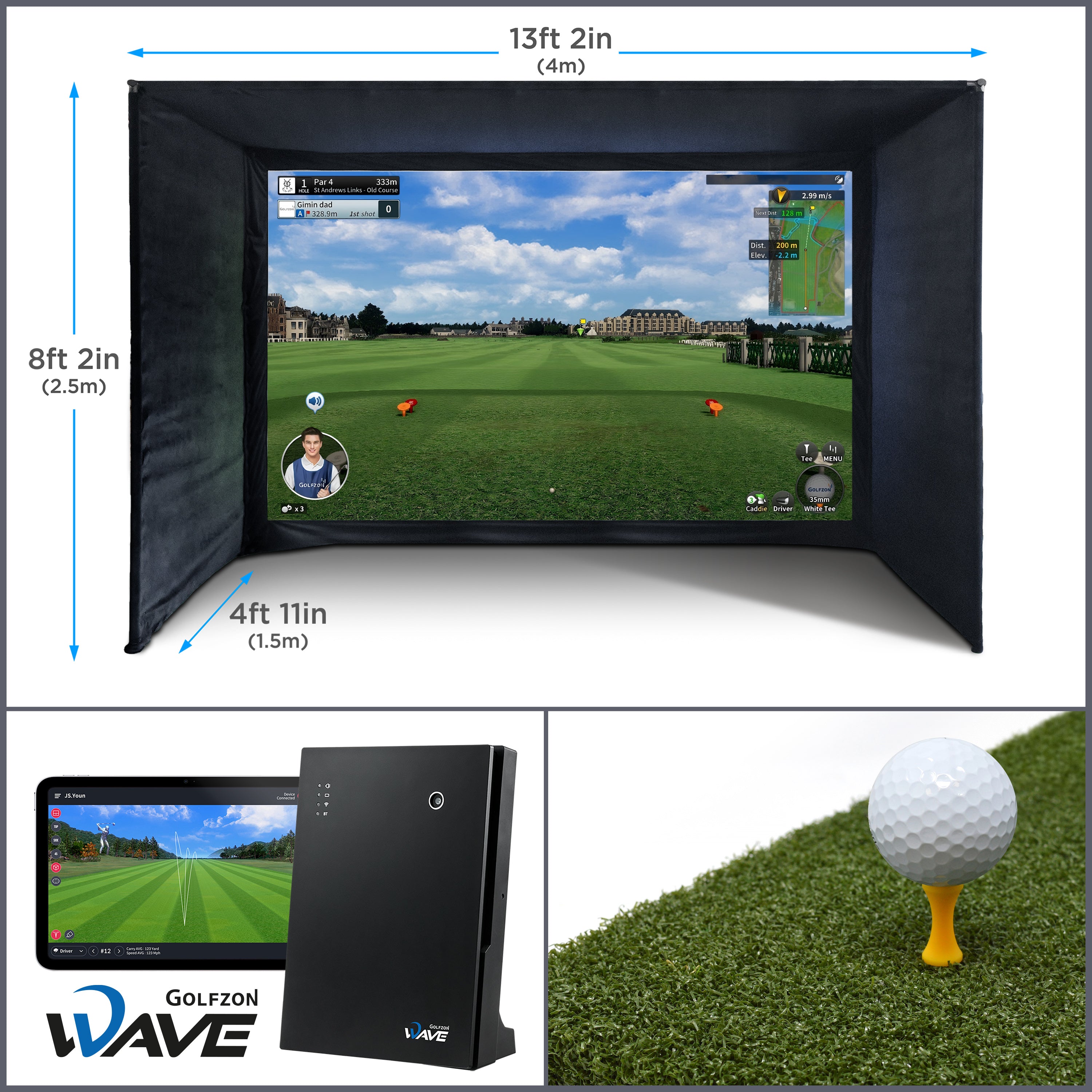 On Par Golf Simulator Kit | Golfzon WAVE | Komplettes Luxus Mach-es-selbst Paket