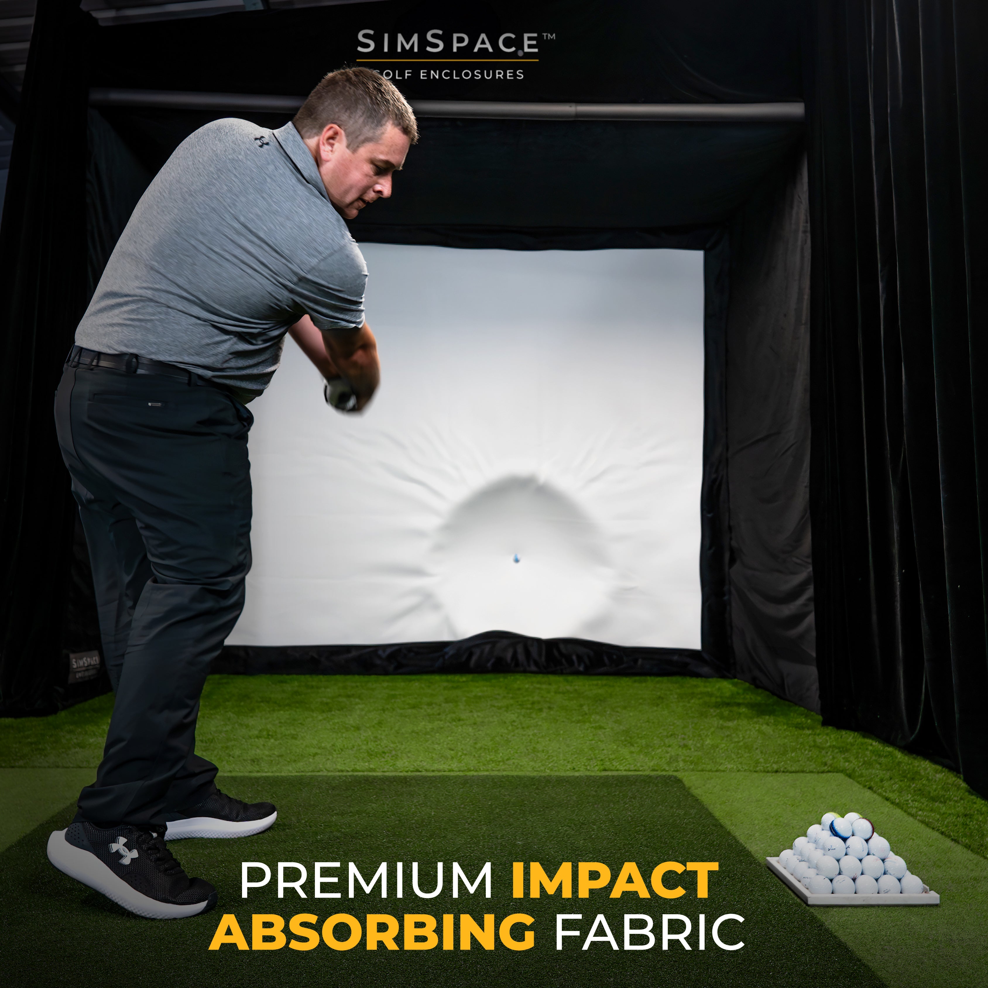 SimSpace Double Sided Impact Screen – Duurzaam HD golfsimulatiescherm