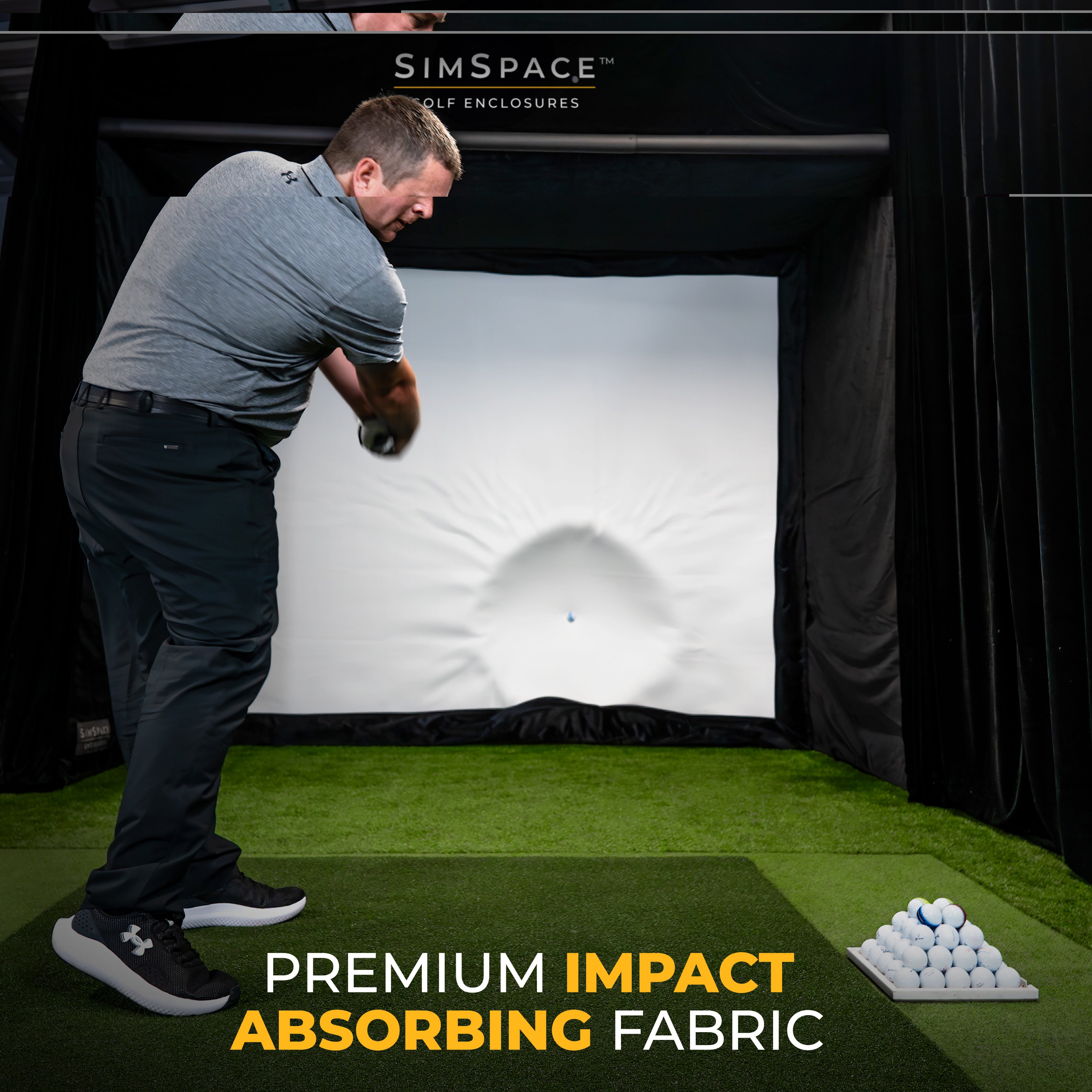 SimSpace Elite Impact screen - perfect voor thuisgolf