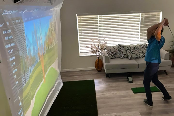 HomeCourse180 uitklapbaar golfsimulator scherm