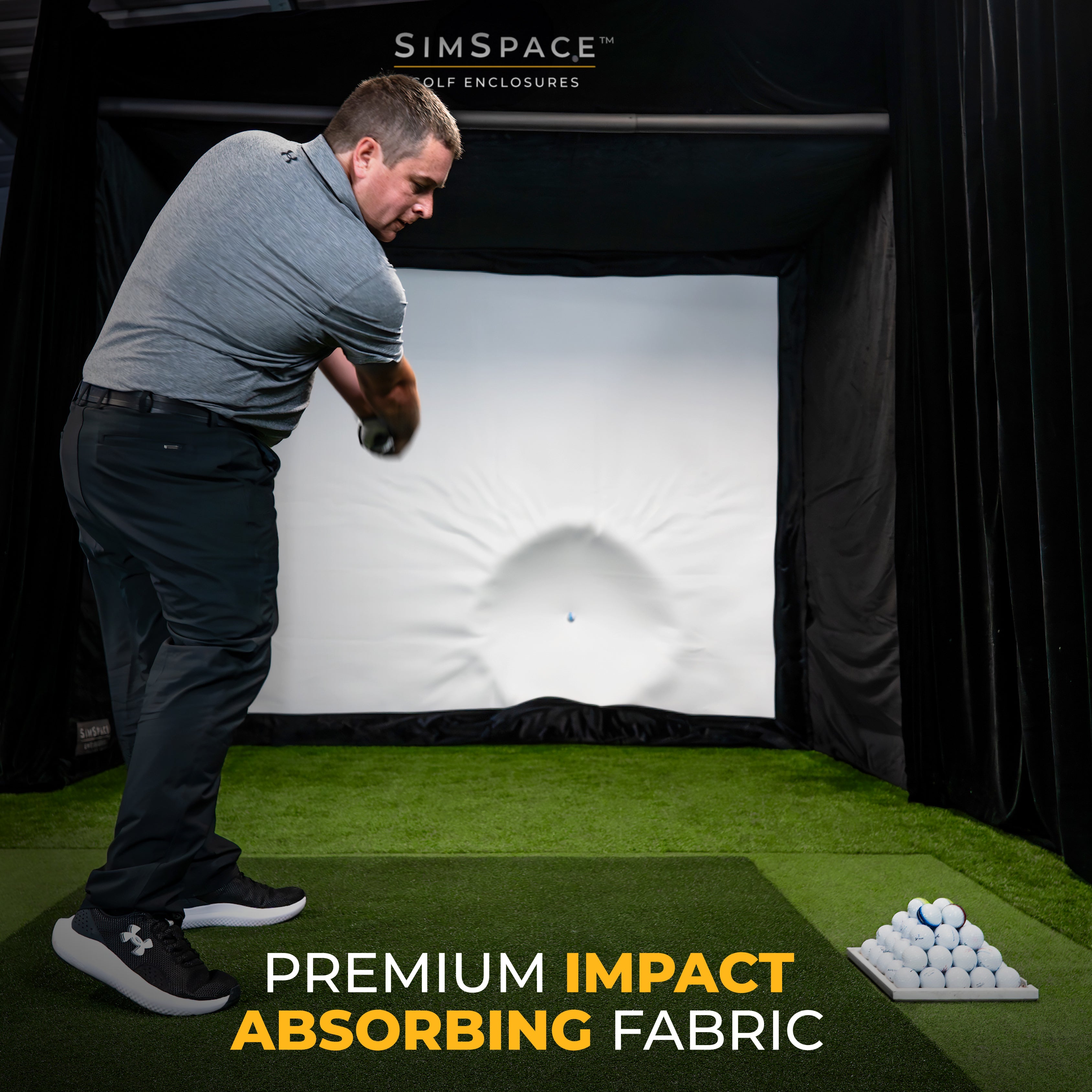 SimSpace Platinum Impact Screen – 4K golfsimulatie scherm