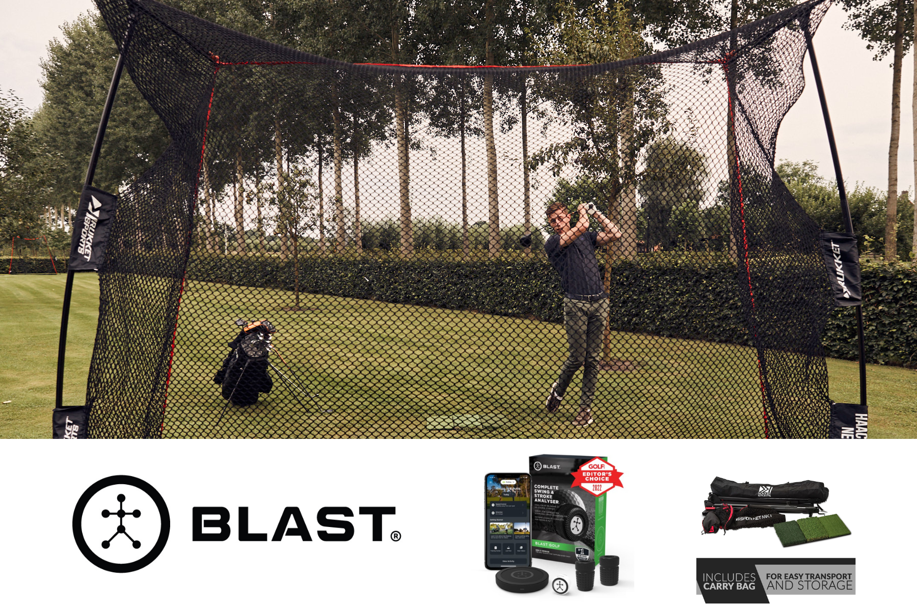 Golf Blast Trainingsset met Rukket Golfnet: Thuis je Swing Verbeteren