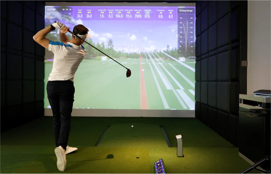 SimSpace Golf Simulator Studio | Golfjoy GDS Plus | Compleet Luxe Doe-het-zelf Pakket