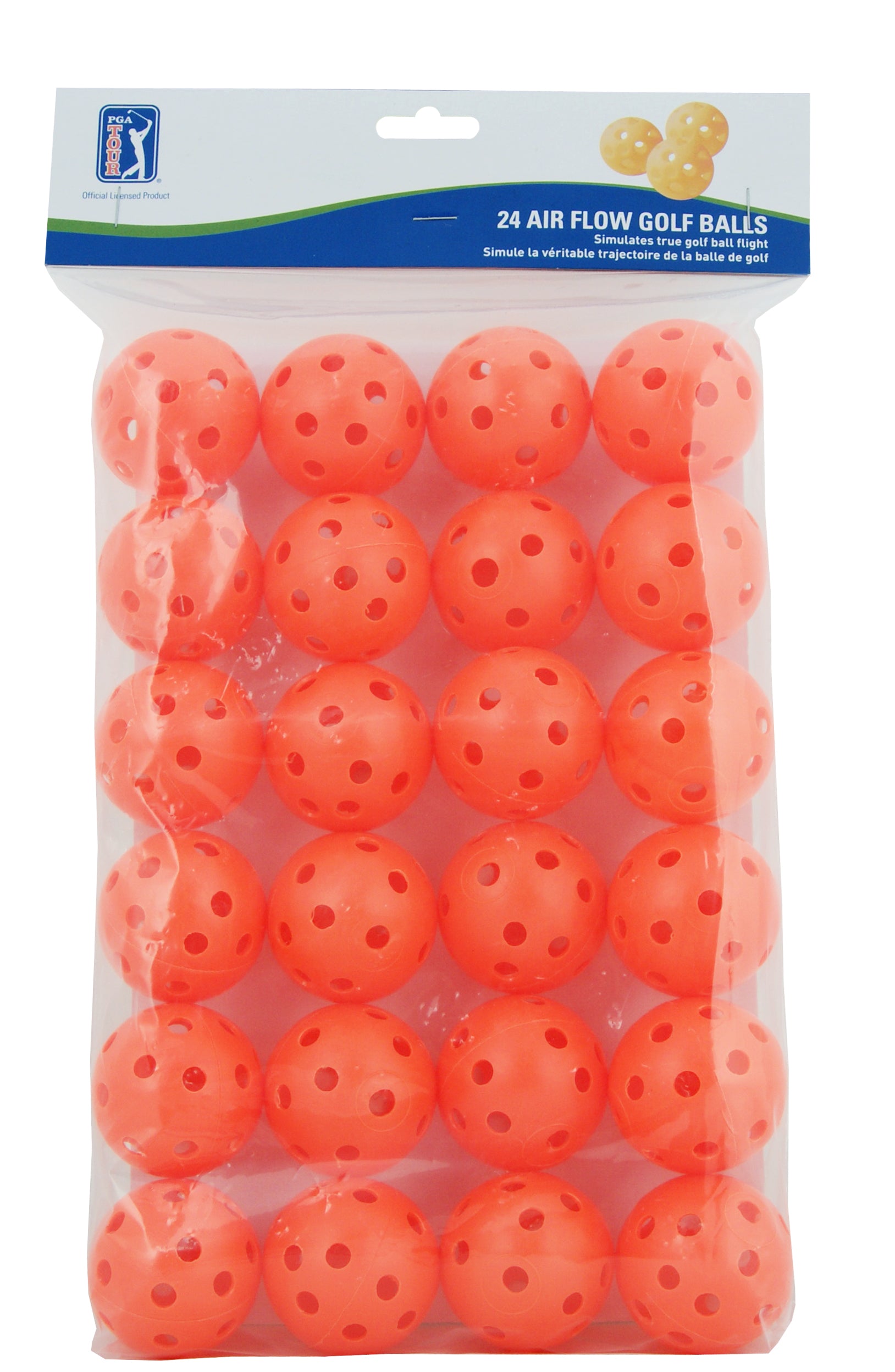 PGA Airflow Practice Golf Balls - Set of 24 - Assorted Colors