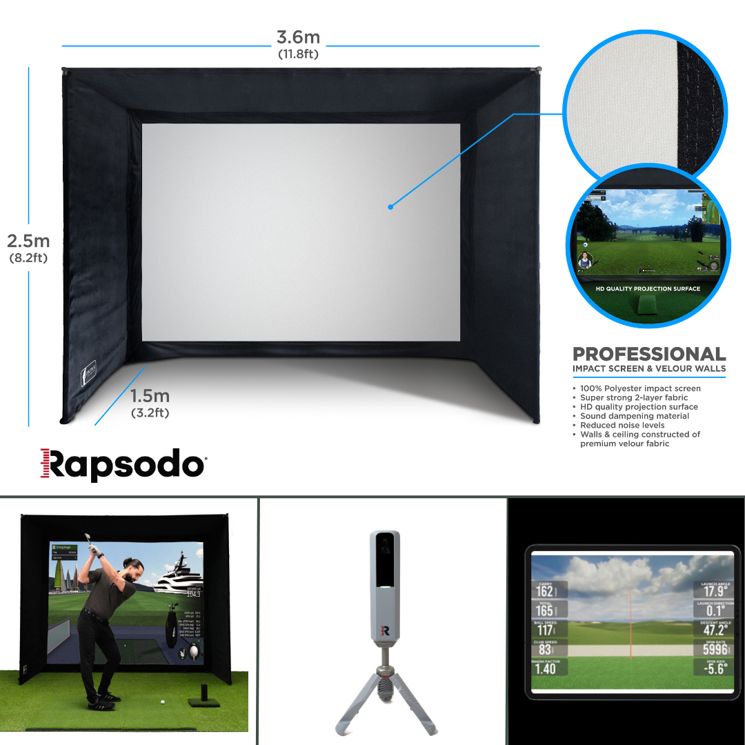 SimSpace Golf Simulator Studio | Rapsodo MLN2Pro | Compleet Luxe Doe-het-zelf Pakket