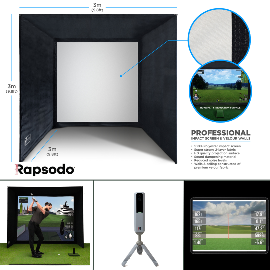 SimSpace Golf Simulator Studio | Rapsodo MLN2Pro | Compleet Luxe Doe-het-zelf Pakket