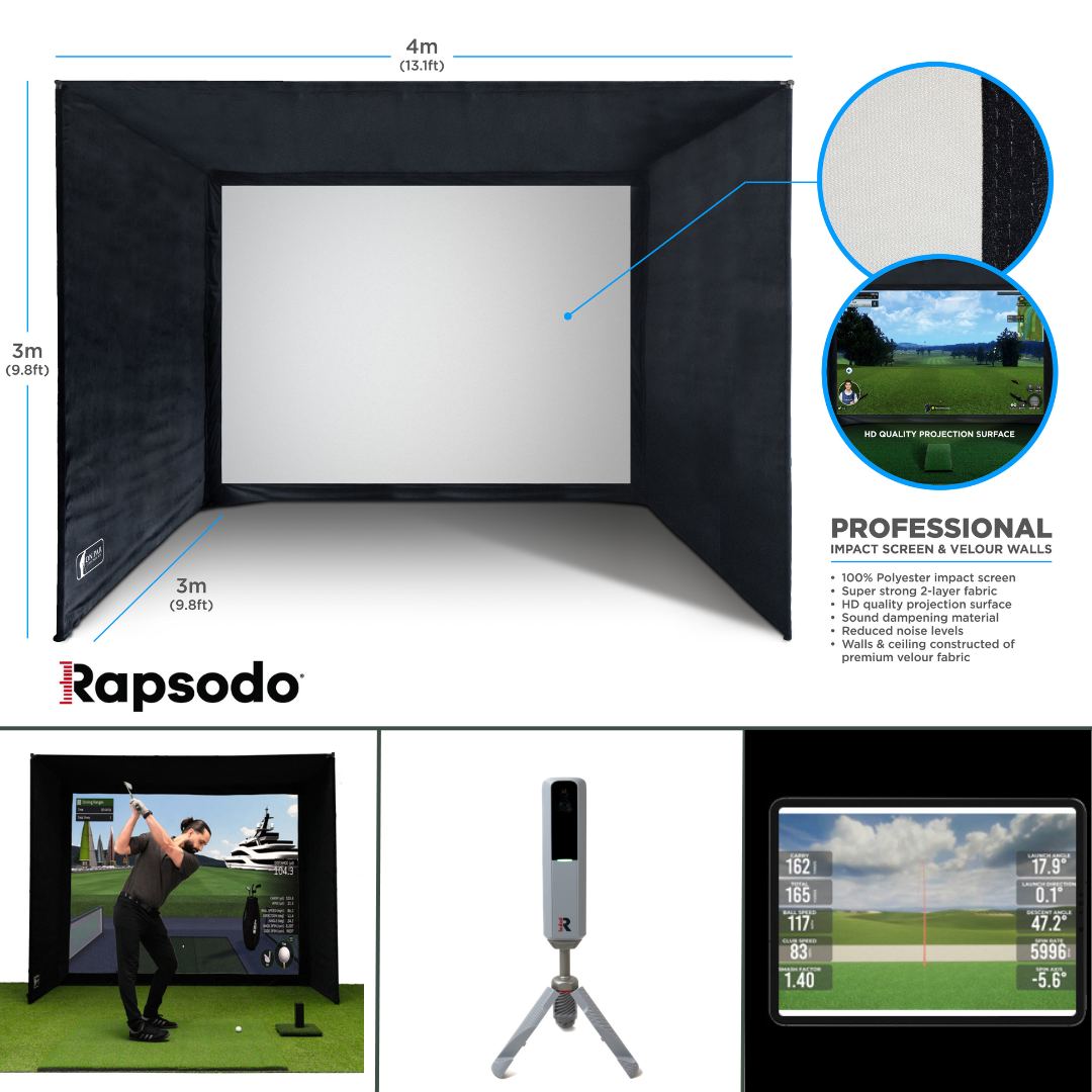 SimSpace Golf Simulator Studio | Rapsodo MLN2Pro | Compleet Luxe Doe-het-zelf Pakket